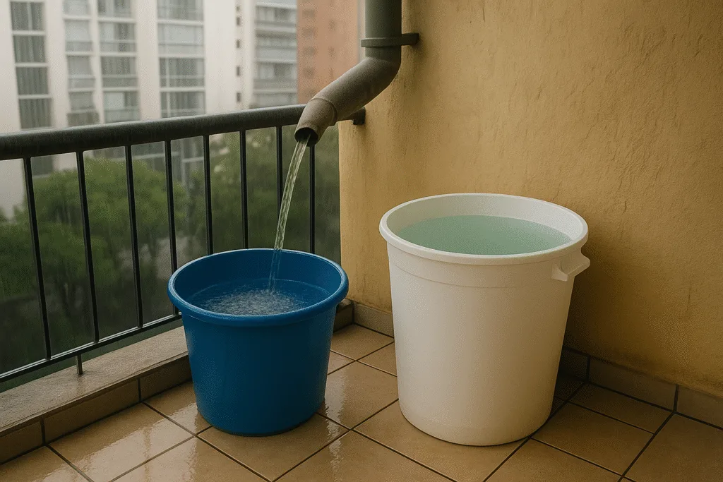 Reaproveitar a água da chuva.