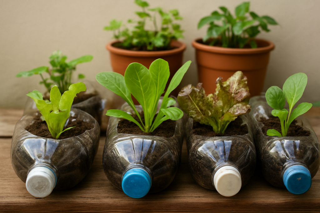 Horta em Pequenos Espaços: Como Cultivar Alimentos em Garrafas PET