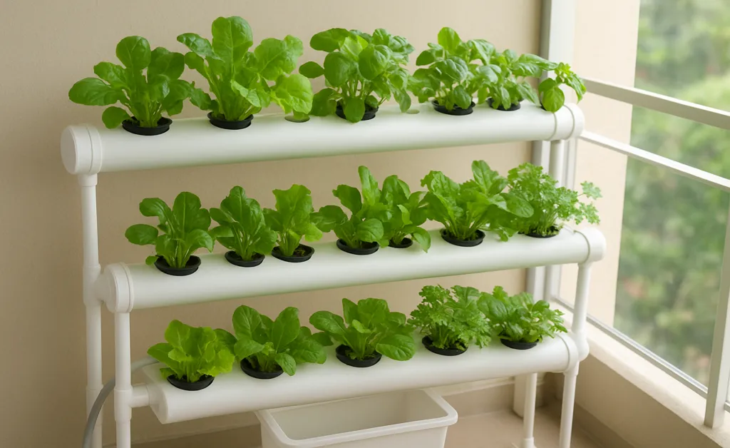 Modelo de horta hidropônica.